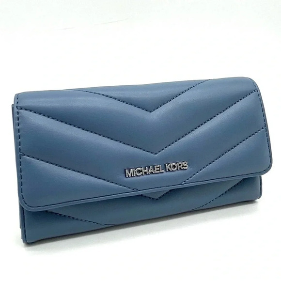 Michael Kors Handbags - Michael Kors Large Trifold Wallet Blue Lagoon (NWT)